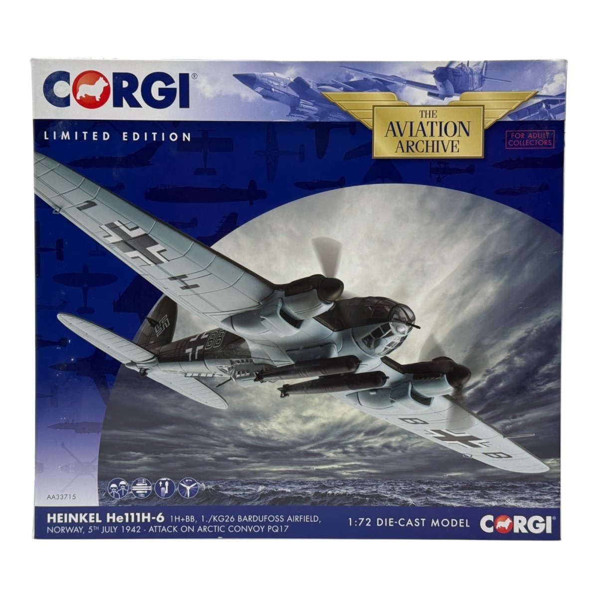 History Behind Corgi AA33715: Heinkel He 111H-6, 1./KG 26 “1H+BB” (1942) - The Collectables Vault