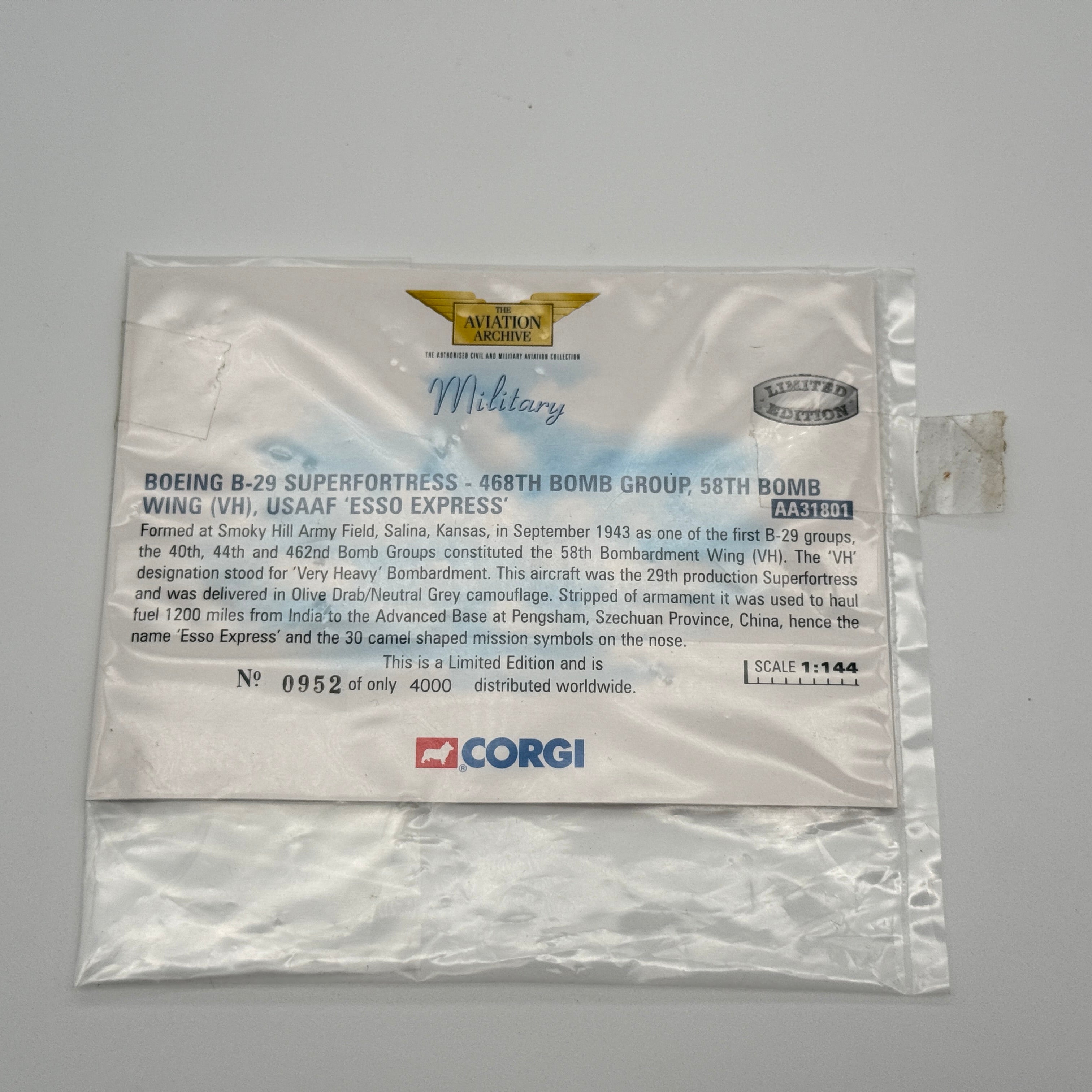 Corgi AA31801 1:144 Boeing B-29 Superfortress USAAF 58th BW Esso Express
