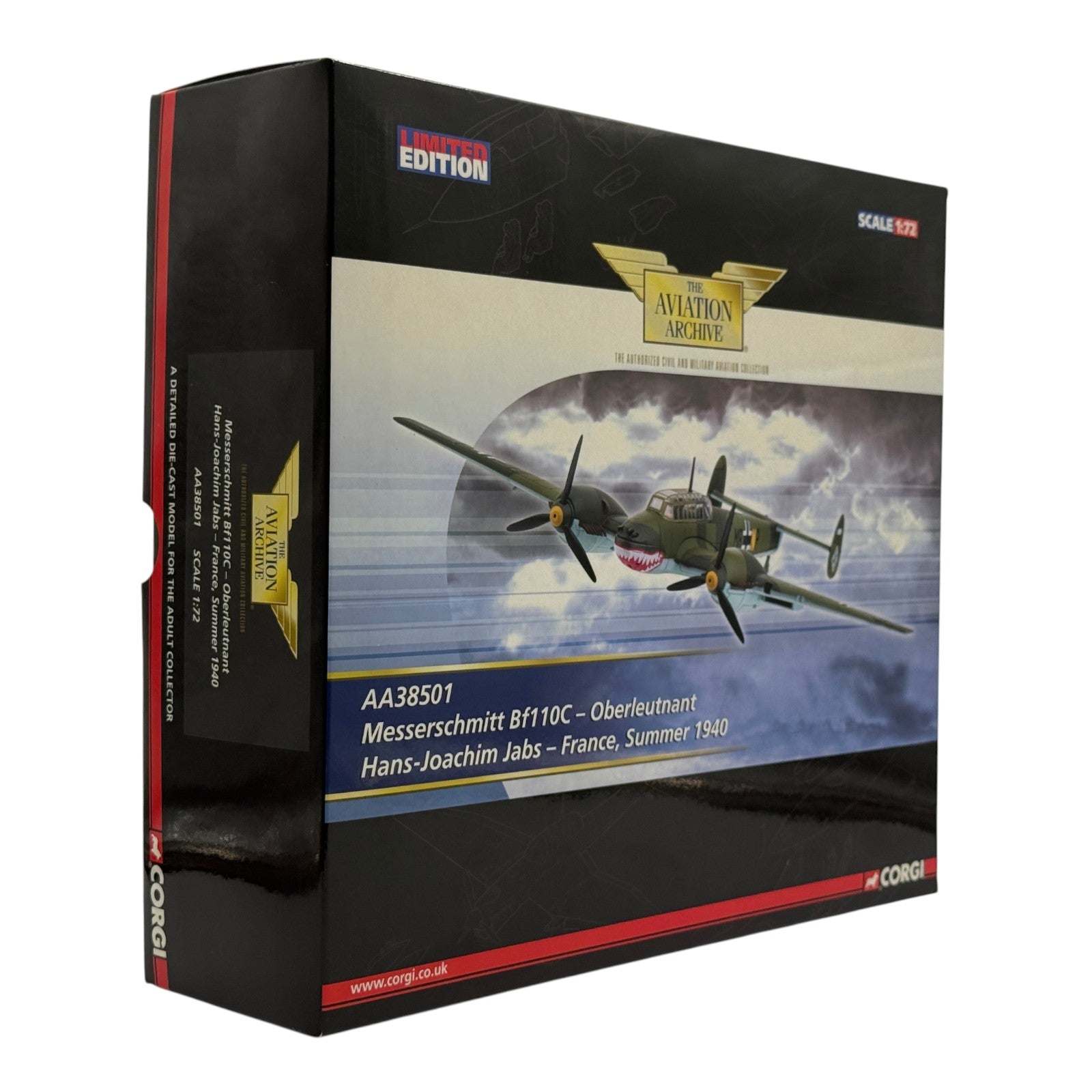 Corgi AA38501 1:72 Messerschmitt Bf 110C Luftwaffe ZG 76 Hans-Joachim Jabs 1940