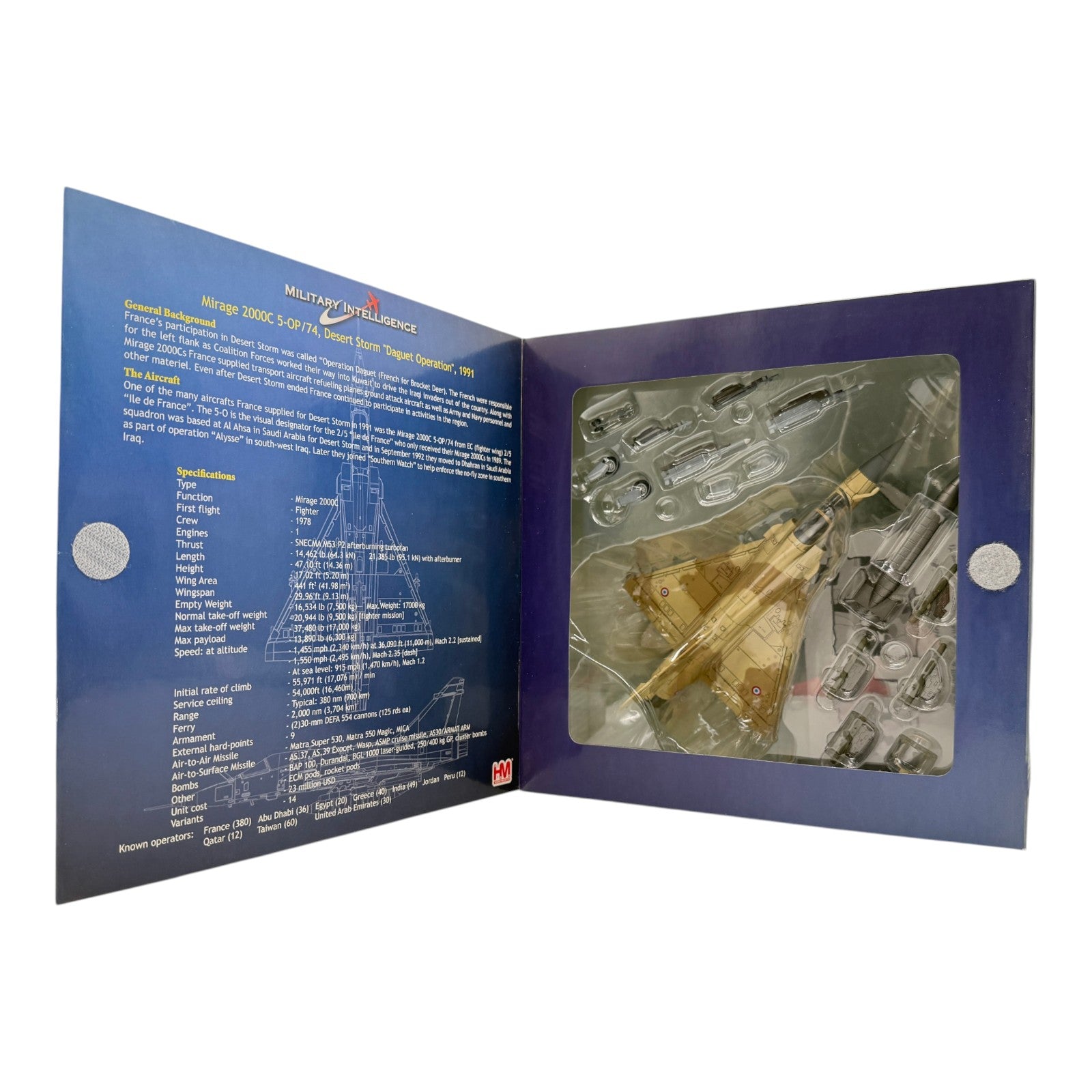 Hobby Master HA1602 1:72 Dassault Mirage 2000C Armee de l'Air EC 2/5 1991