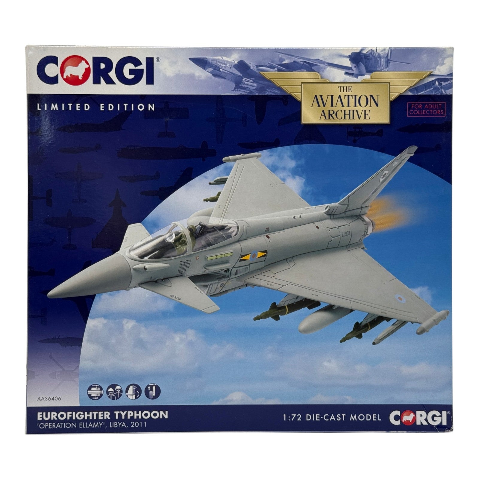 Corgi AA36406 1:72 Eurofighter Typhoon F.Mk 2 RAF No.11 Sqn Libya 2011