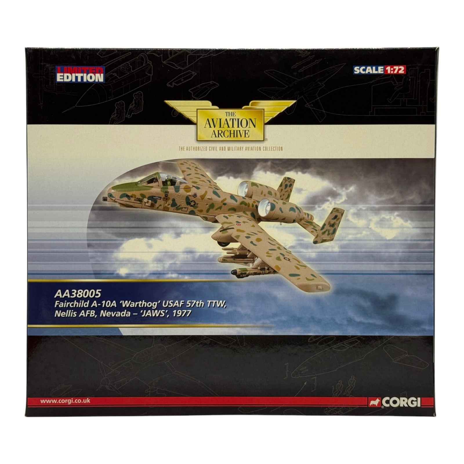 Corgi AA38005 1:72 Fairchild A-10A Thunderbolt II USAF 57th TTW Nellis AFB JAWS 1977
