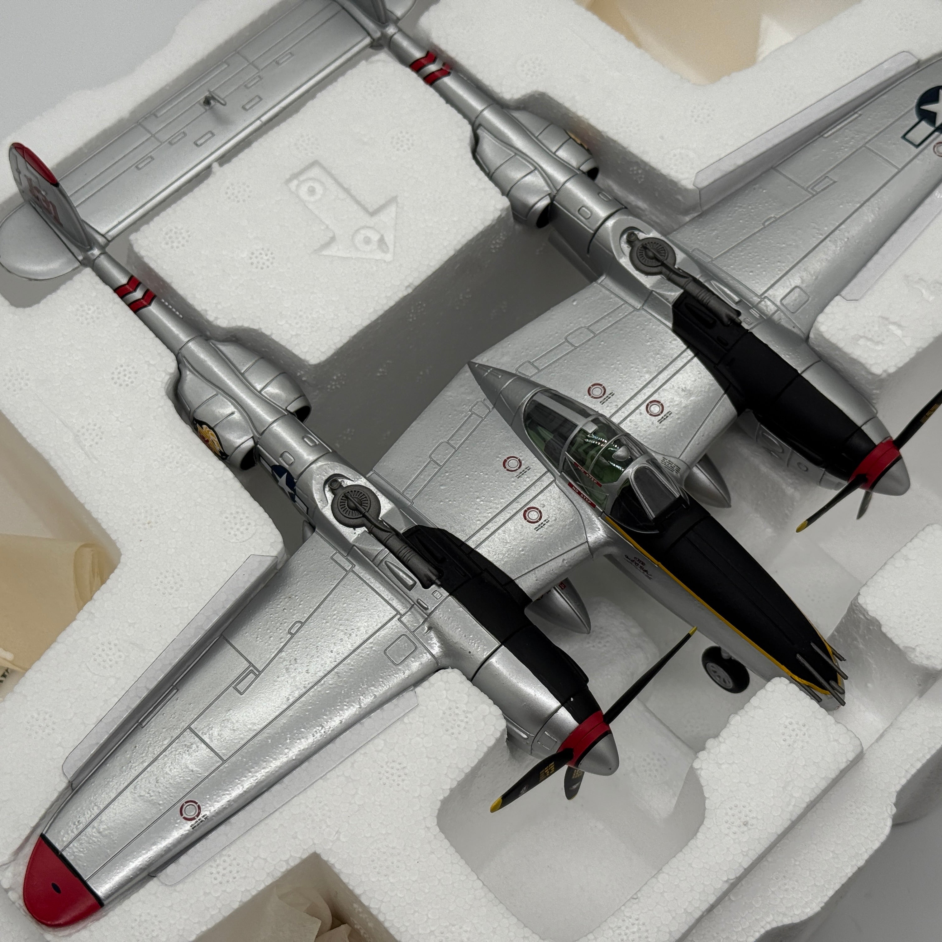 Franklin Mint ART 98113 1:48 Lockheed P-38 Lightning Pudgy V Thomas McGuire 431st FS *FLAWED*