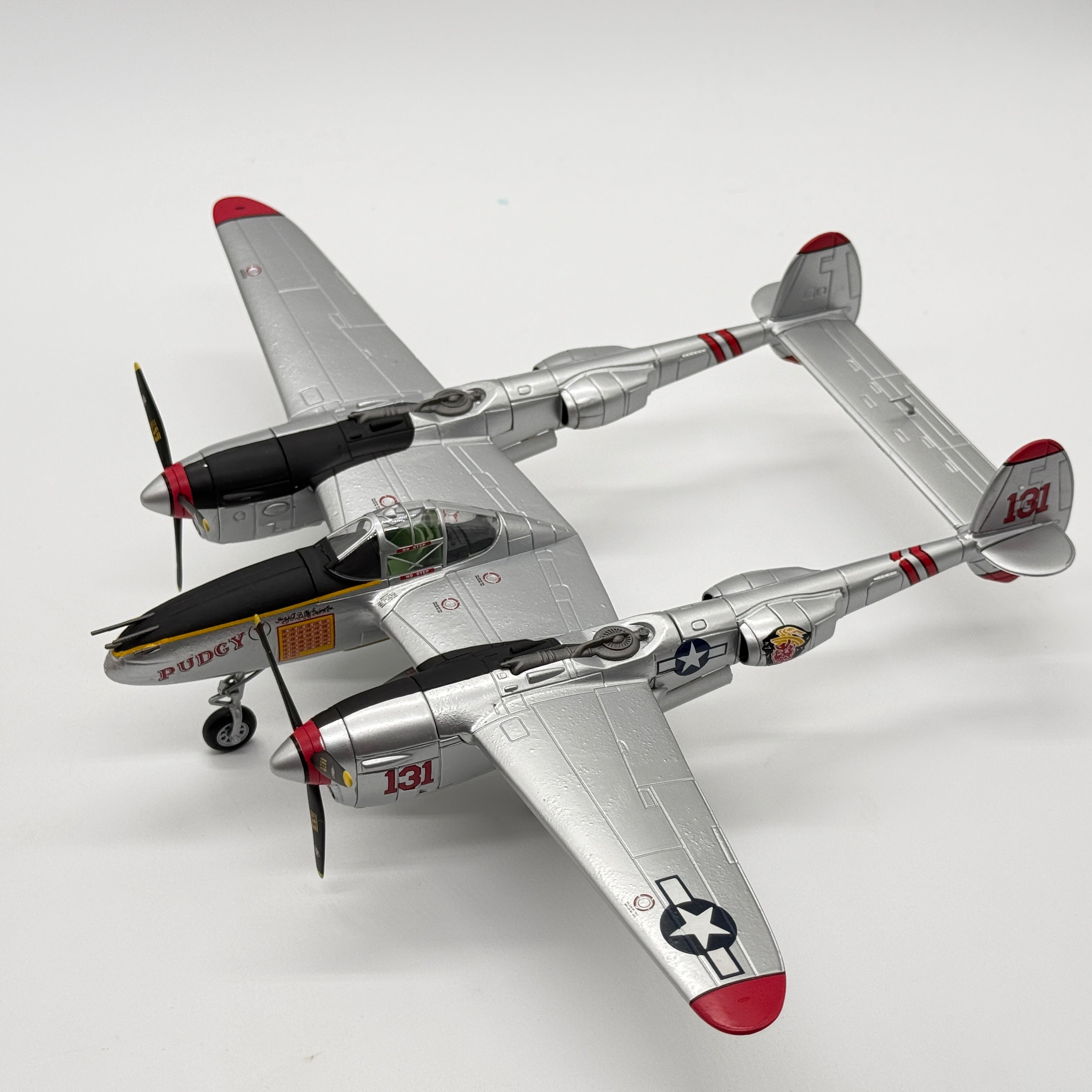 Franklin Mint ART 98113 1:48 Lockheed P-38 Lightning Pudgy V Thomas McGuire 431st FS *FLAWED*