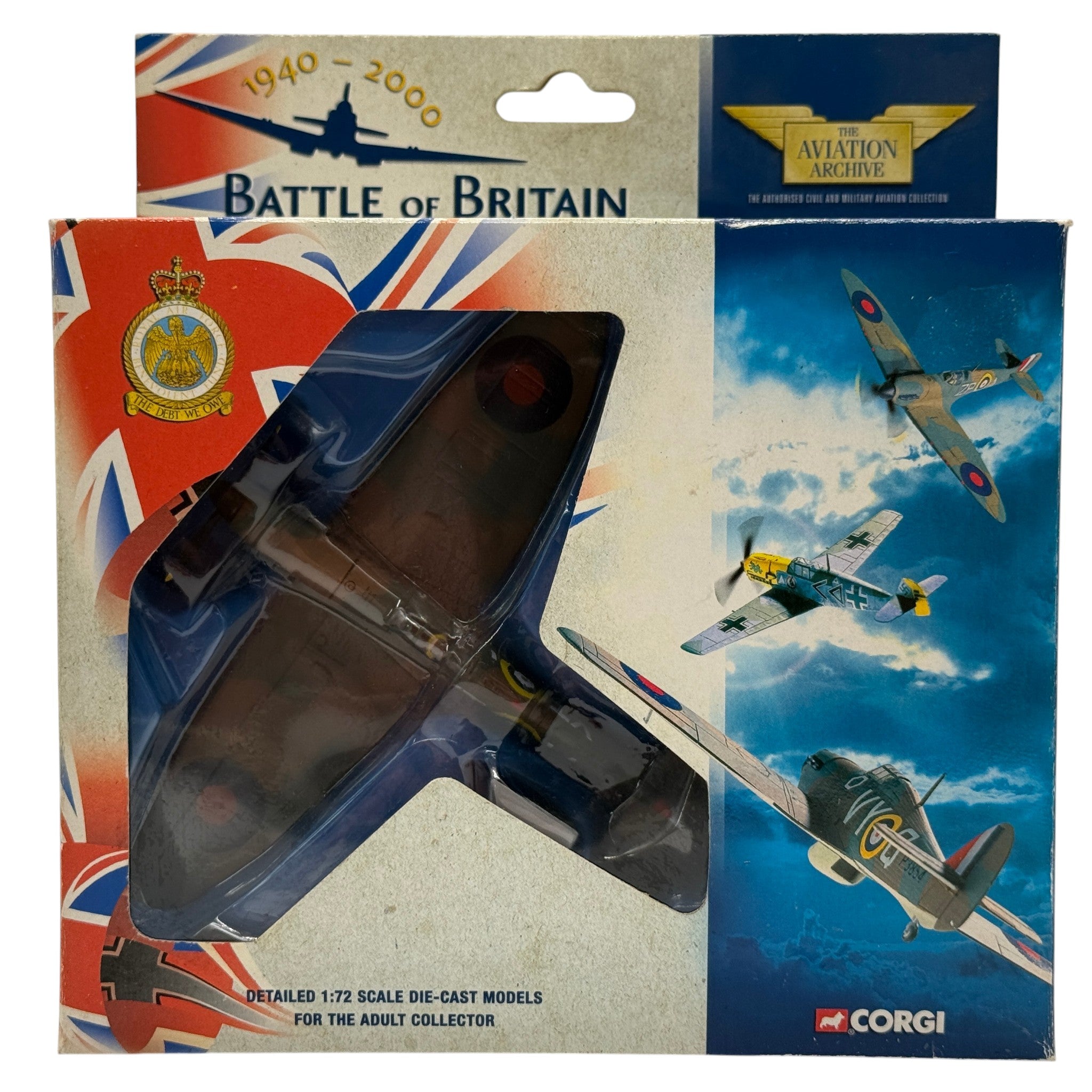 Corgi 49004 1:72 Supermarine Spitfire Mk IA RAF No.603 Sqn R6835 XT-W Brian Carbury Hornchurch Battle of Britain 1940