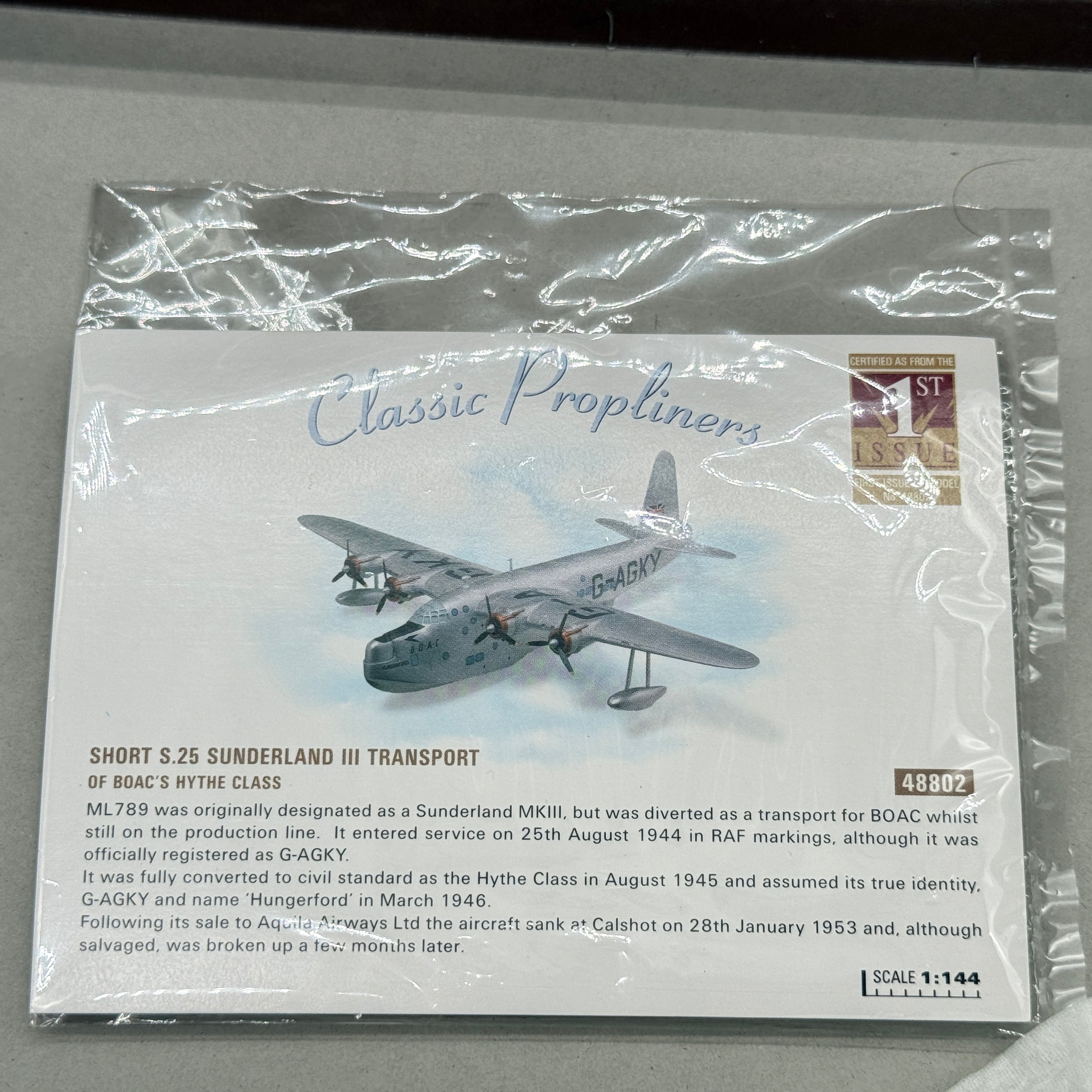 Corgi 48802 1:144 Short Sunderland III Hythe Class BOAC G-AGKY Hungerford