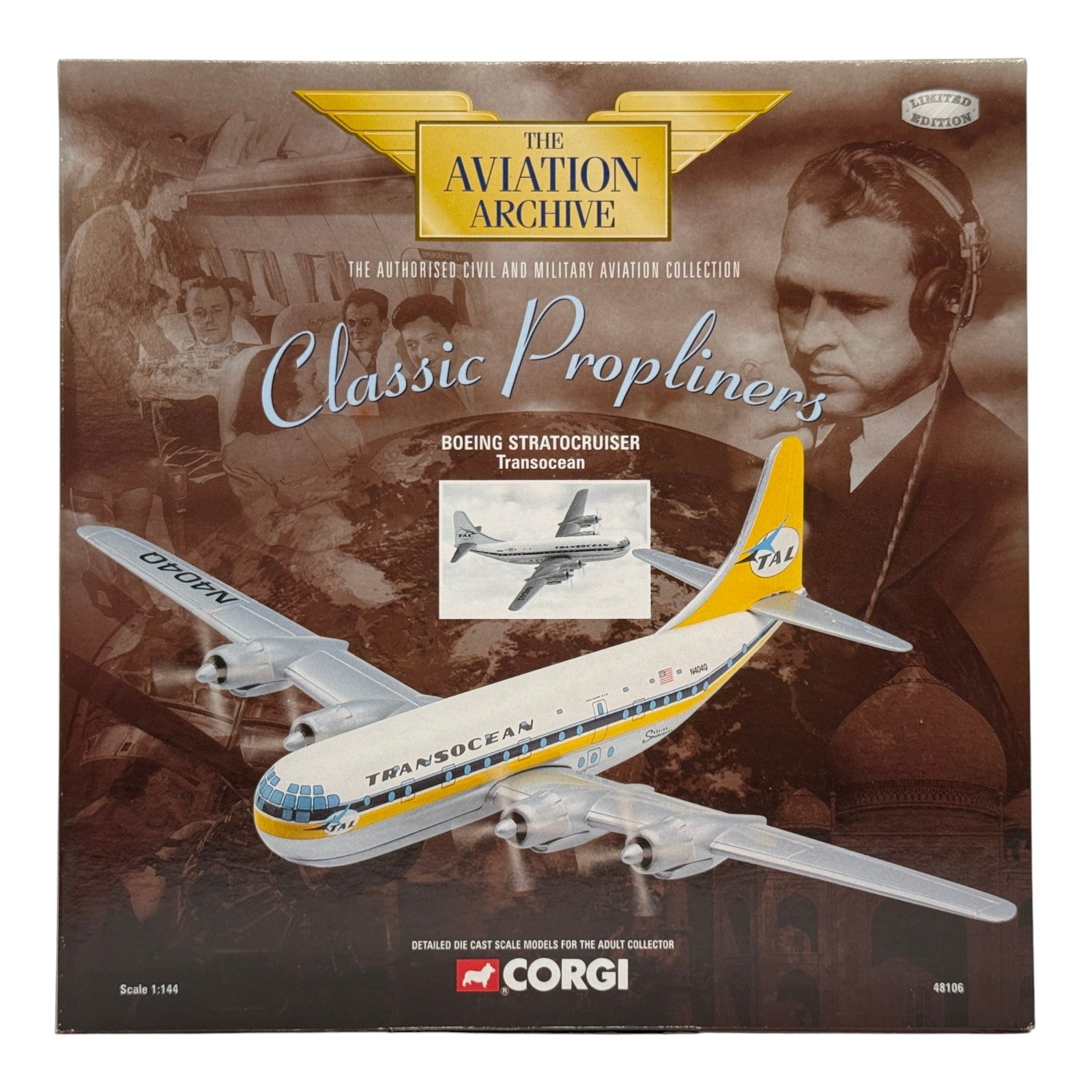 Corgi 48106 1:144 Boeing 377 Stratocruiser Transocean Airlines N404Q