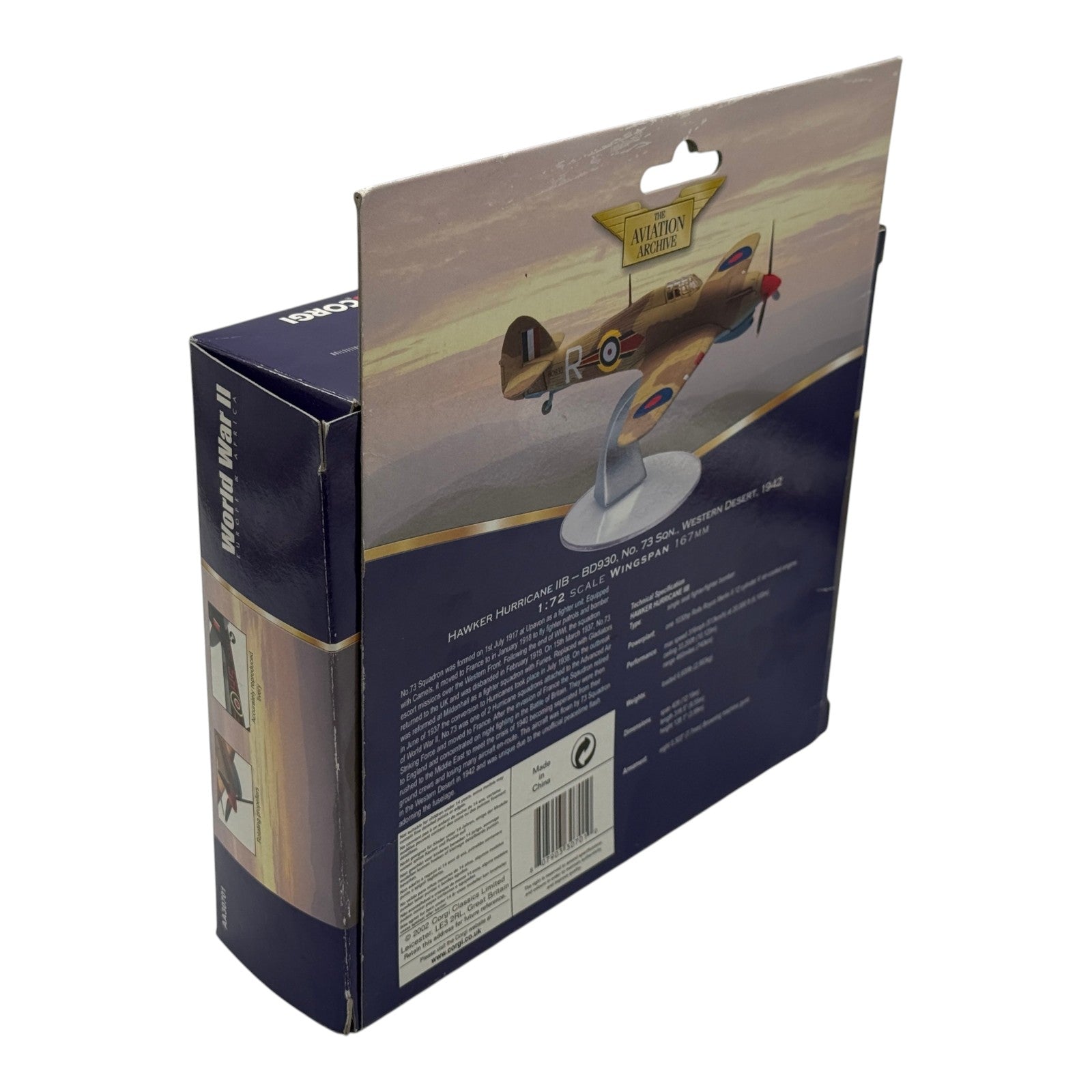 Corgi AA30701 1:72 Hawker Hurricane Mk IIB BD930 R RAF No.73 Sqn Western Desert 1942