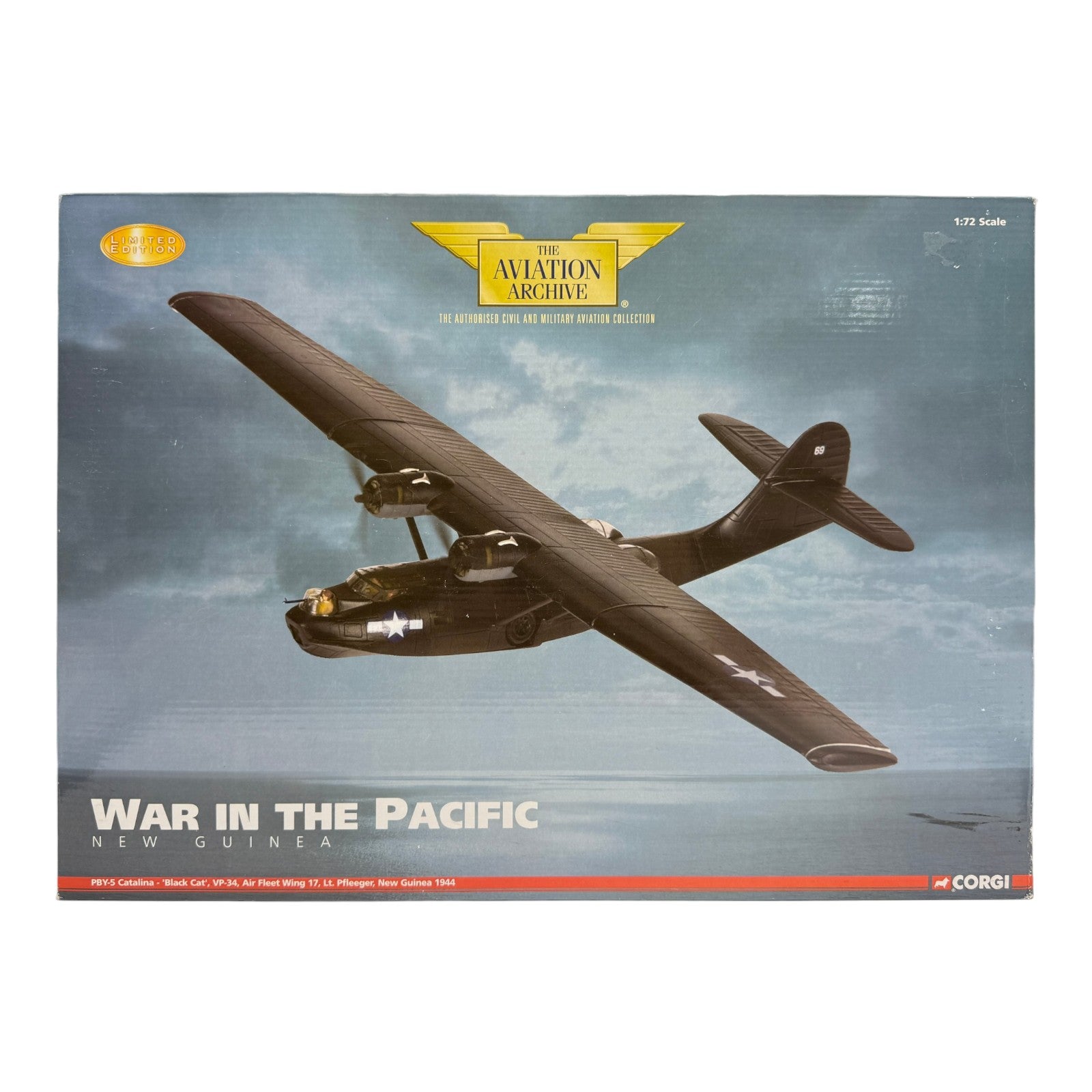 Corgi AA36104 1:72 Consolidated PBY-5A Catalina Black Cat White 69 William Pfleeger USN VP-34 New Guinea 1944