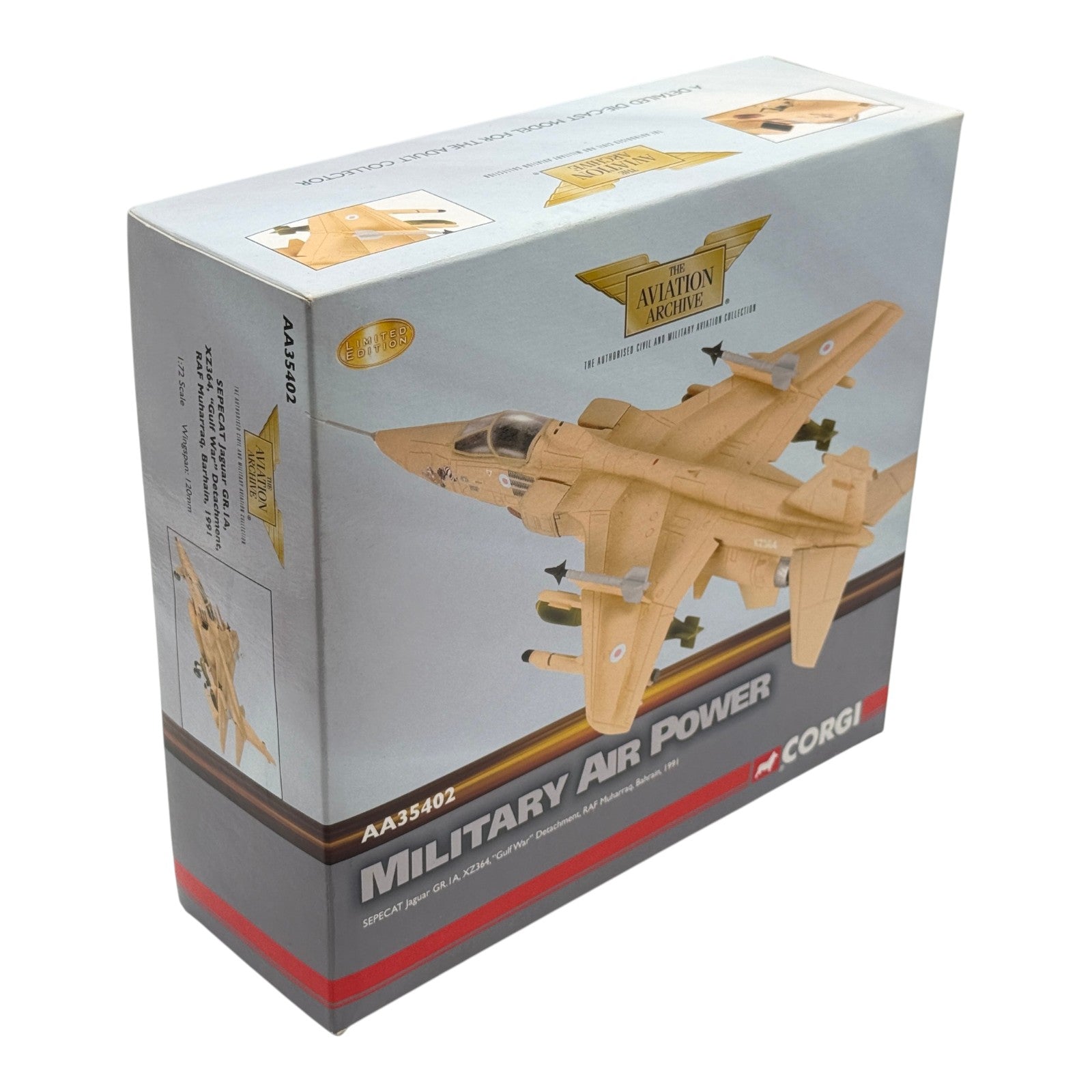 Corgi AA35402 1:72 SEPECAT Jaguar GR.Mk 1 XZ364 Sandman No.54 Sqn RAF Muharraq Operation Granby 1991