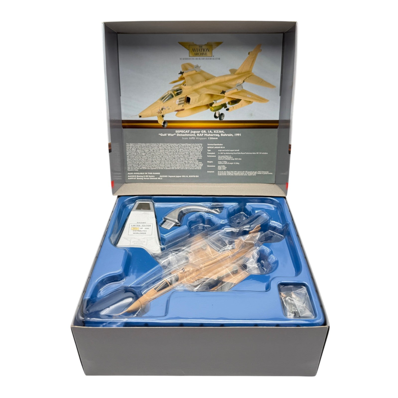 Corgi AA35402 1:72 SEPECAT Jaguar GR.Mk 1 XZ364 Sandman No.54 Sqn RAF Muharraq Operation Granby 1991
