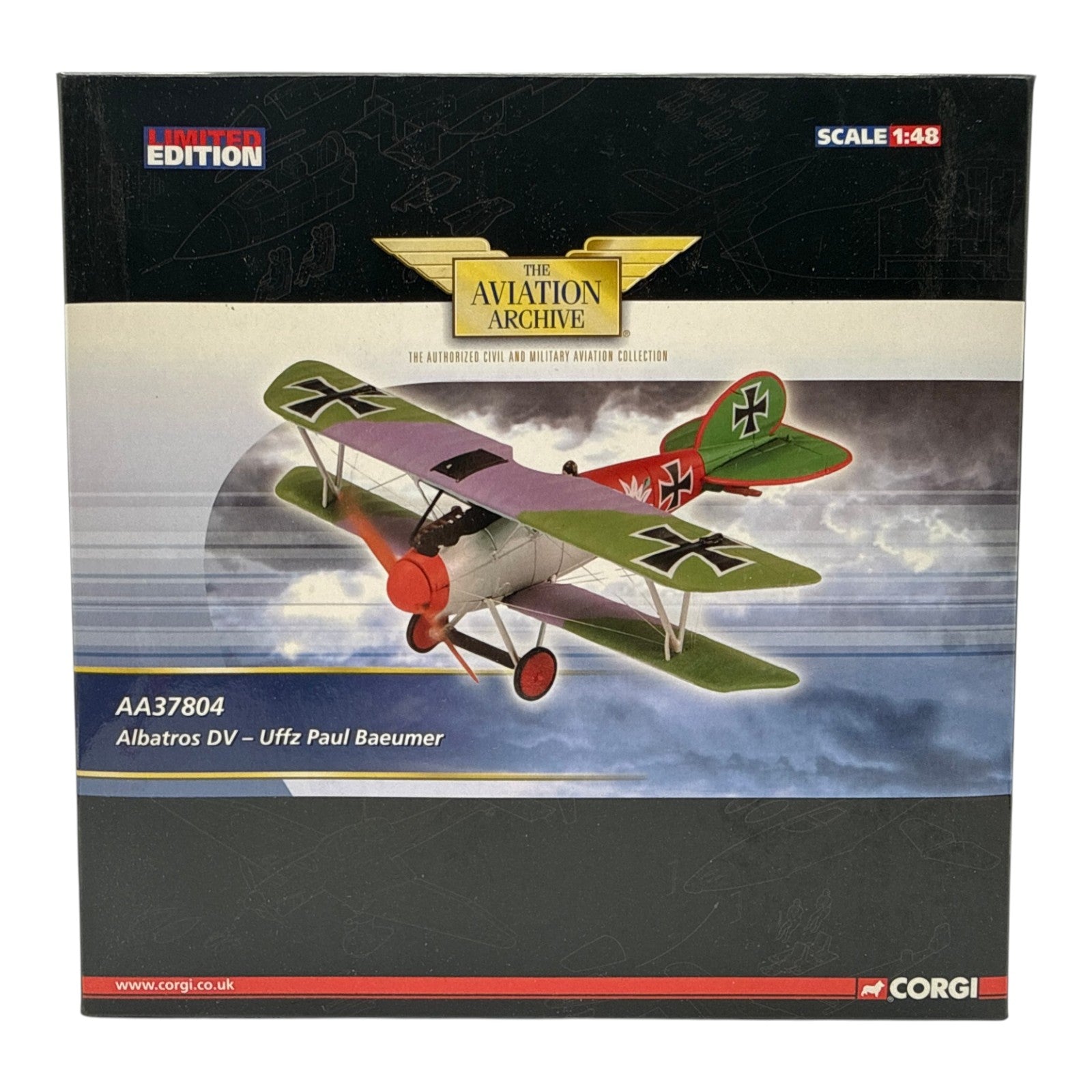 Corgi AA37804 1:48 Albatros D.V Paul Bäumer Jasta 5 Boistrancourt France January 1918