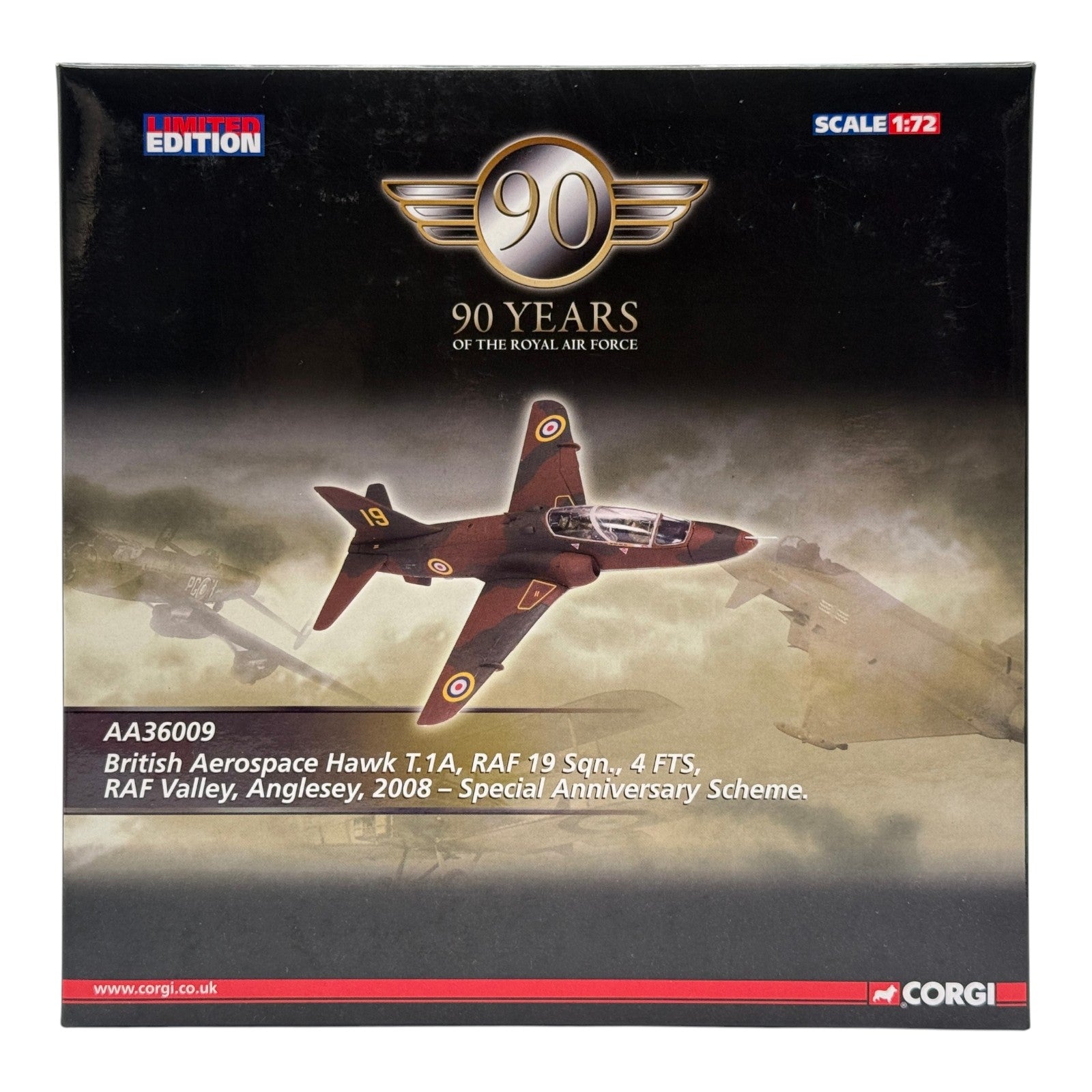 Corgi AA36009 1:72 BAe Hawk T.Mk 1A XX184 RAF No.19 Sqn Spitfire Anniversary Scheme April 2008