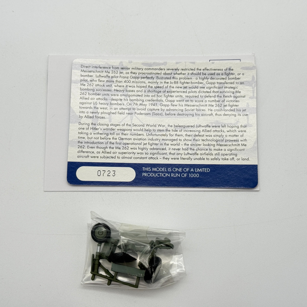 Corgi AA35710 1:72 Messerschmitt Me 262A-1a Red 7 Franz Gapp 8./KG 6 Podersam 1945