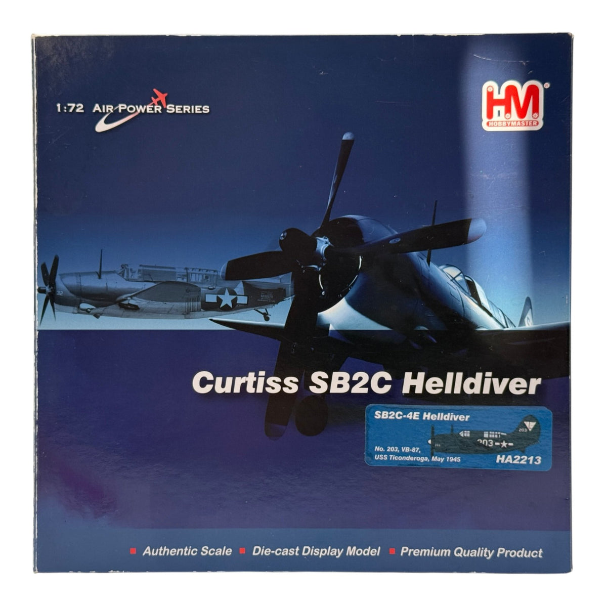 Hobby Master HA2213 1:72 SB2C-4E Helldiver 203 USS Ticonderoga 1945 *ISSUES*