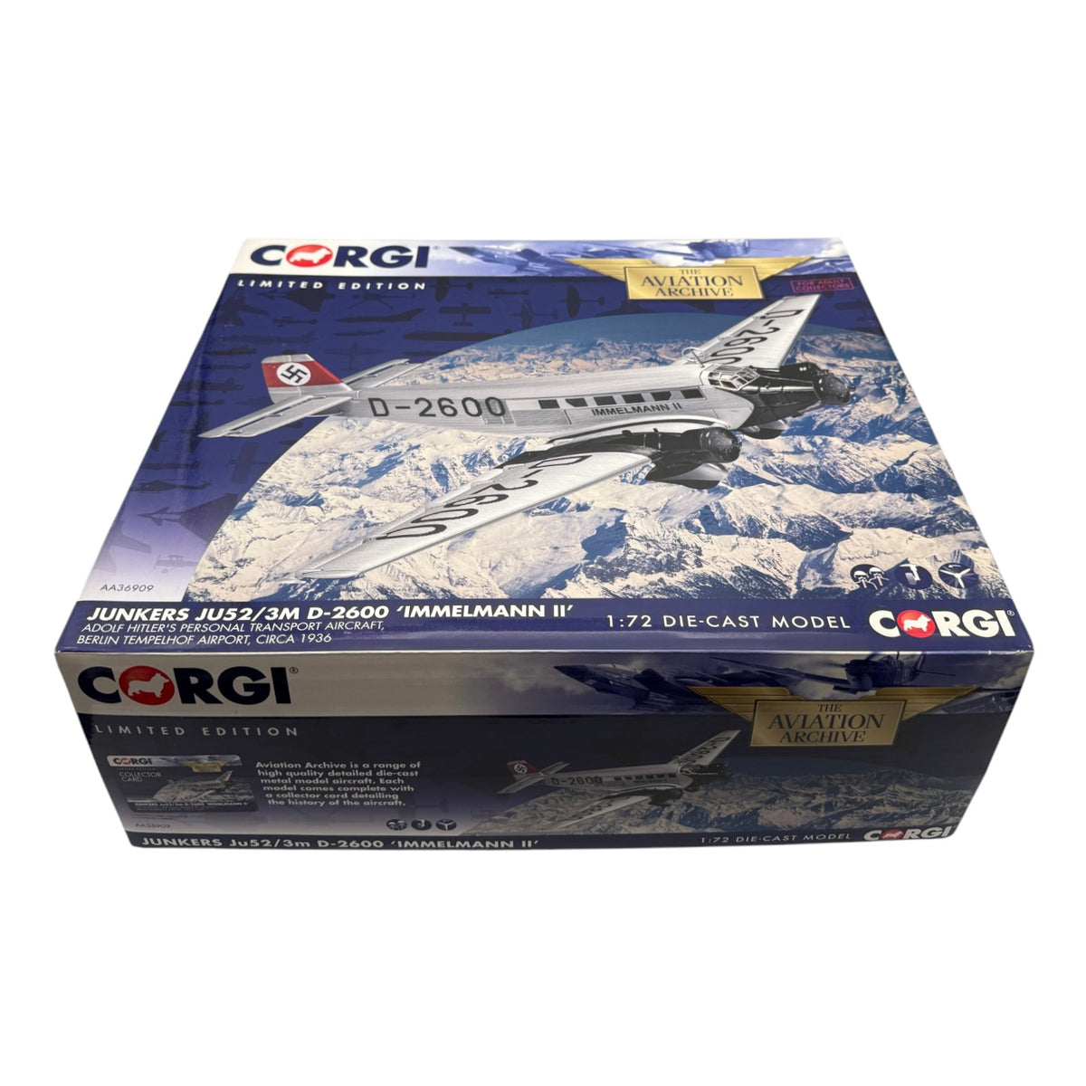 Corgi AA36909 1:72 Junkers Ju 52/3m D-2600 Immelmann II Tempelhof Berlin 1936
