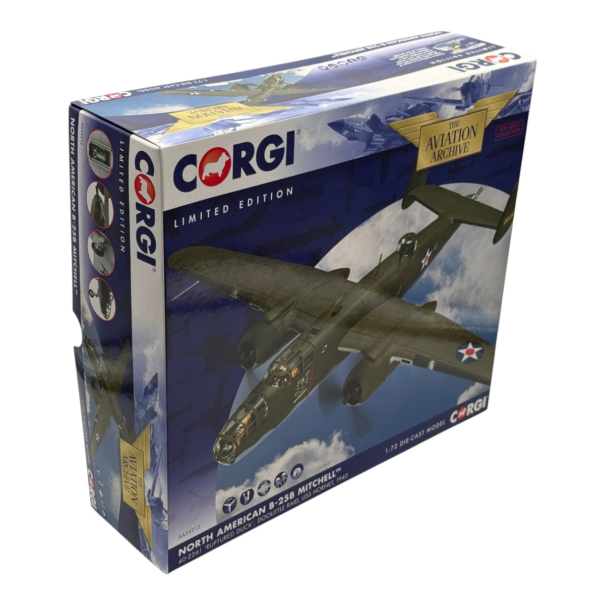 Corgi AA35312 1:72 B-25B Mitchell Ruptured Duck Doolittle Raid USS Hornet 1942