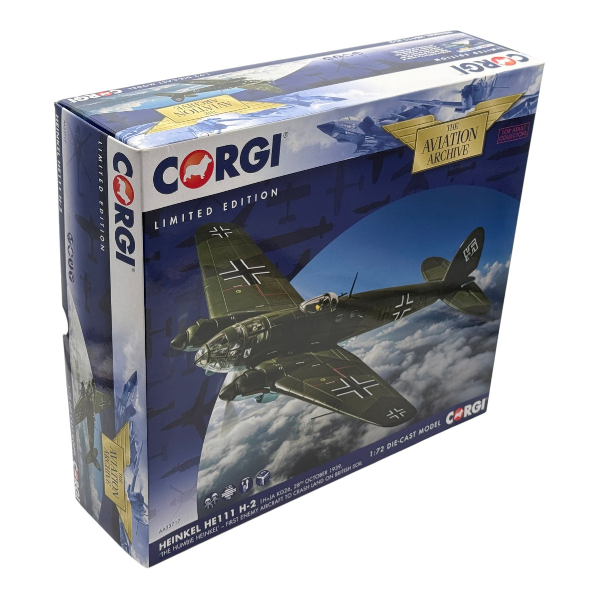 Corgi AA33717 1:72 Heinkel He 111H-2 1H+JA KG26 Humbie East Lothian 1939
