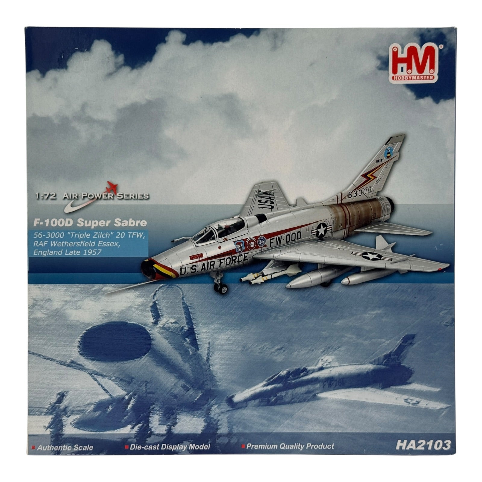 Hobby Master HA2103 1:72 F-100D Super Sabre Triple Zilch 20 TFW 1957