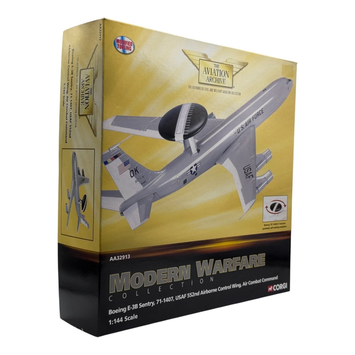 Corgi 1:144 Boeing E - 3B Sentry Diecast Model US Air Force Modern Warfare AA32913 - Corgi
