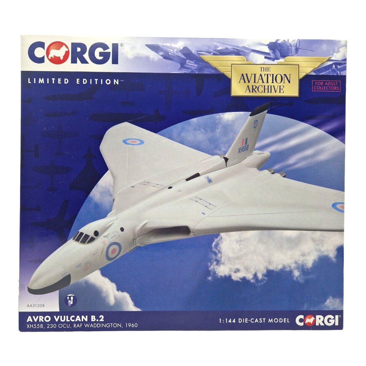 Corgi Aviation Archive 1:144 Avro Vulcan B.2 XH558 230 OCU RAF Waddington 1960 AA31208 - Corgi
