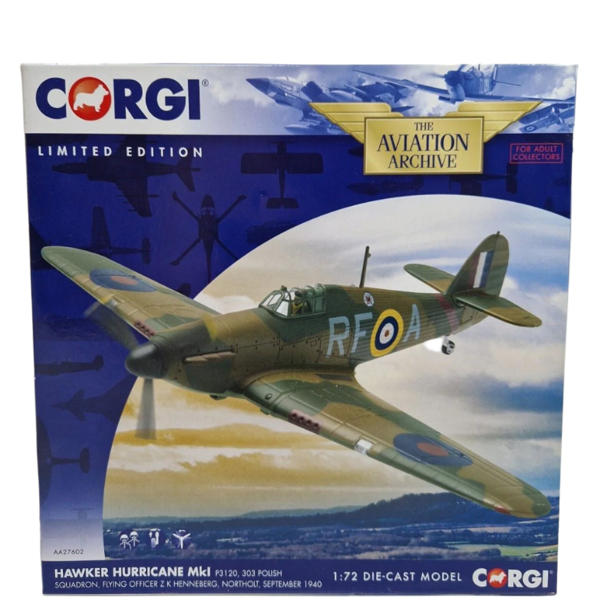 Corgi Aviation Archive 1:72 Hawker Hurricane 303 Polish Squadron September 1940 AA27602 - Corgi