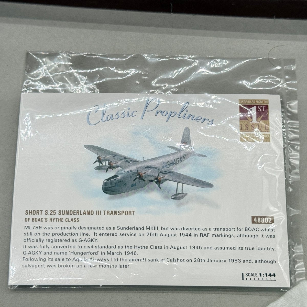 Corgi 48802 1:144 Short Sunderland III Hythe Class BOAC G-AGKY Hungerford - Corgi
