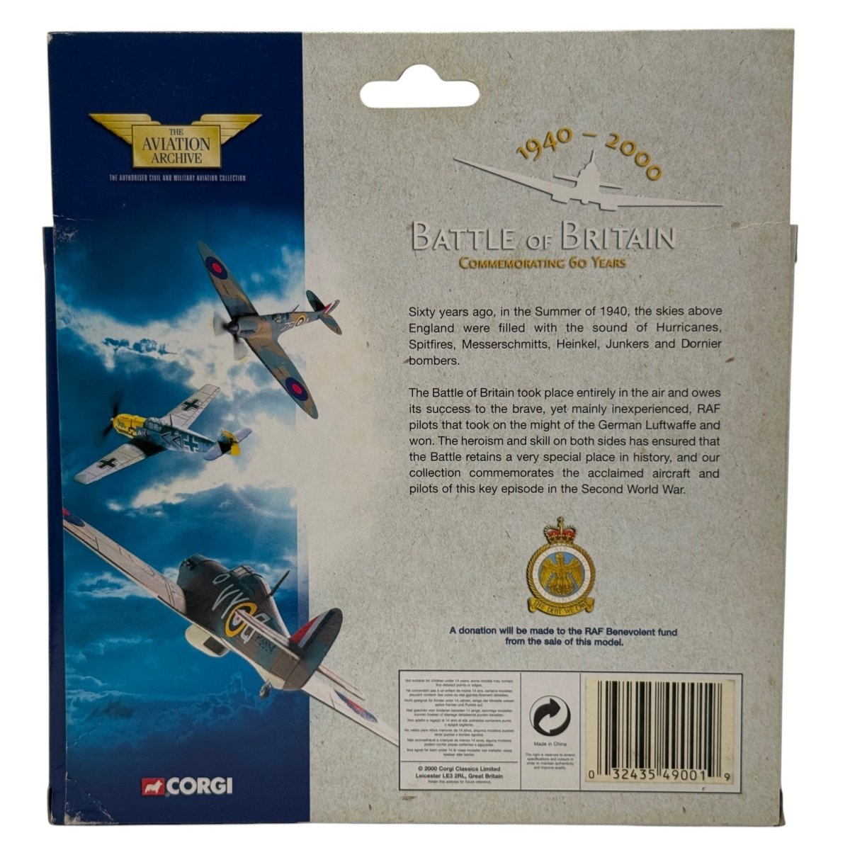 Corgi 49001 1:72 Supermarine Spitfire Mk I RAF No.74 Sqn K9953 ZP-A Adolf Sailor Malan Hornchurch Battle of Britain 1940 - Corgi