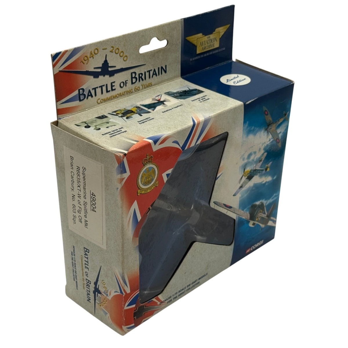Corgi 49004 1:72 Supermarine Spitfire Mk IA RAF No.603 Sqn R6835 XT-W Brian Carbury Hornchurch Battle of Britain 1940 - Corgi