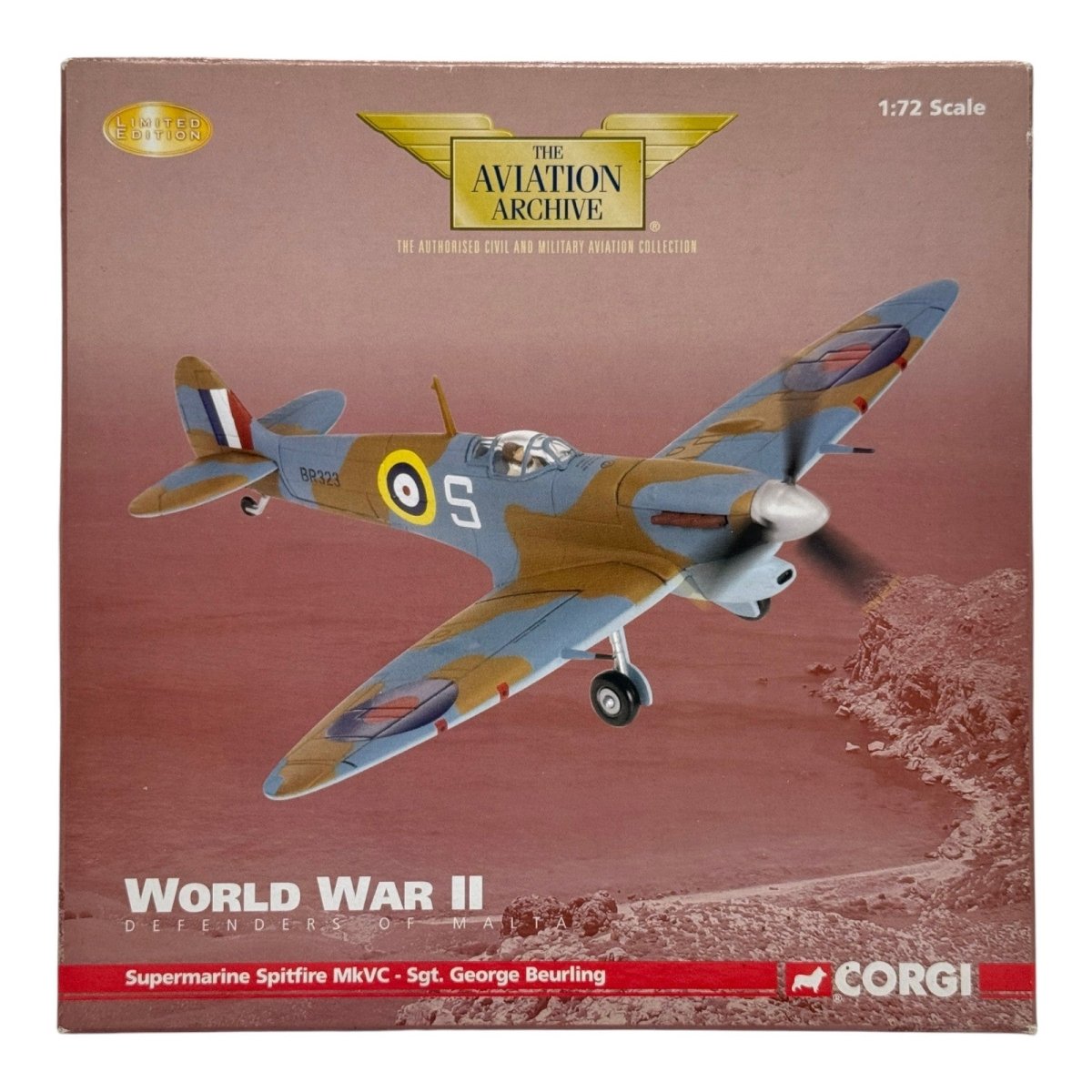 Corgi AA31914 1:72 Supermarine Spitfire Mk V RAF No.249 Sqn BR323 George Beurling Takali Malta 1942 - Corgi