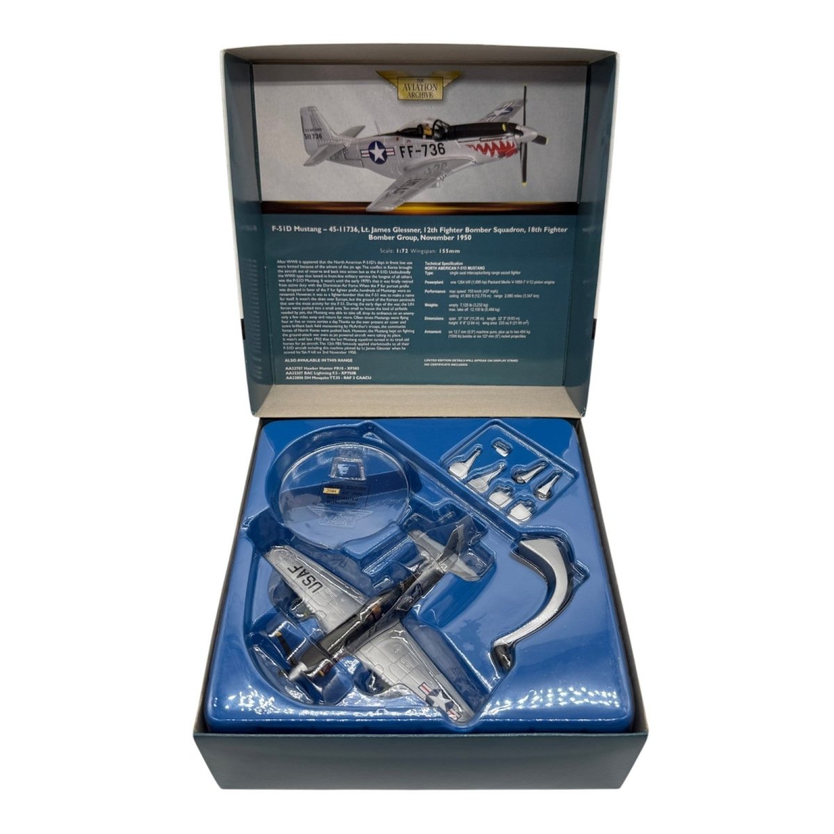 Corgi AA32209 1:72 North American F-51D Mustang USAF 18th FBG 12th FBS James Glessner Korea 1950 - Corgi