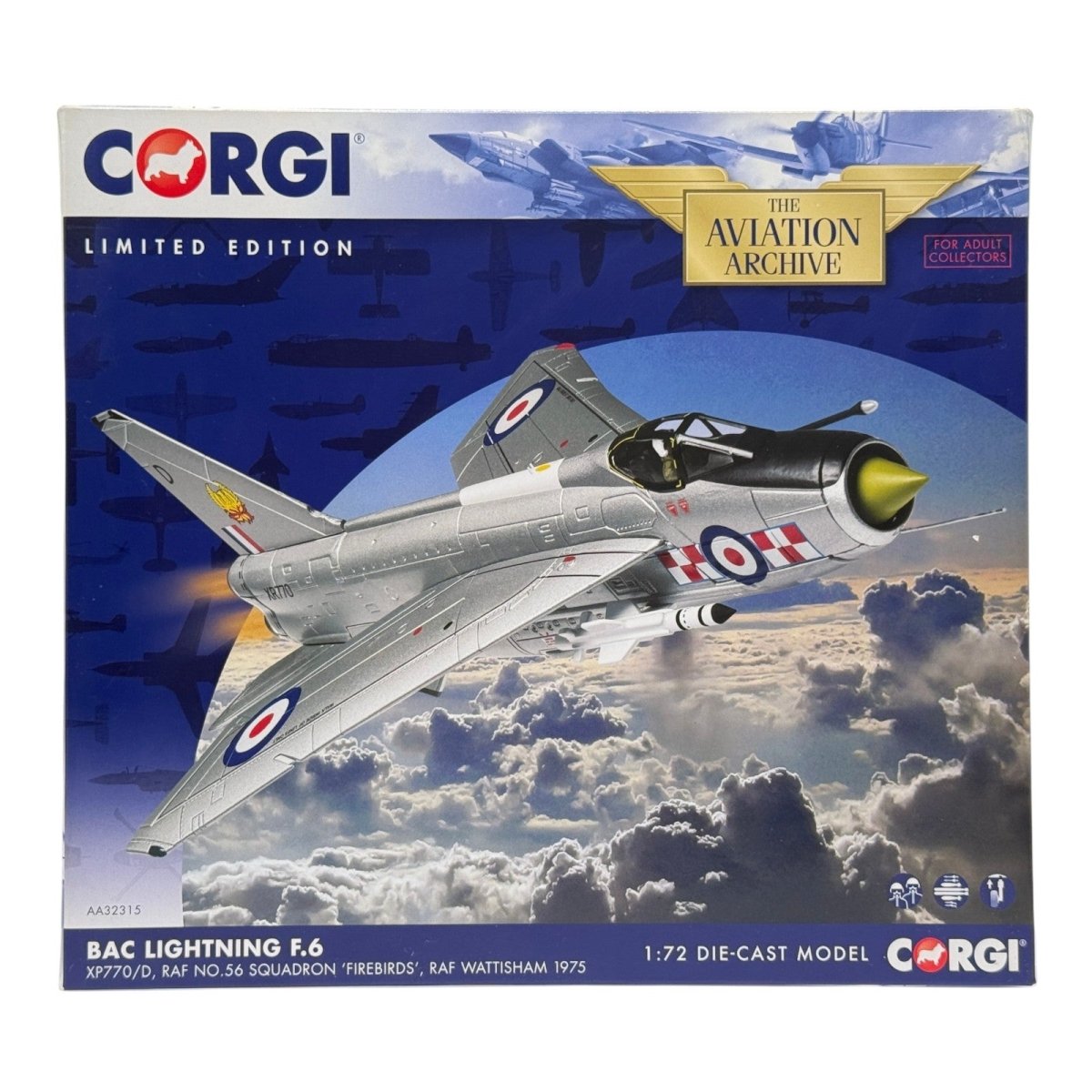 Corgi AA32315 1:72 English Electric Lightning F.Mk 6 RAF No.56 Sqn XP770 1975 - Corgi