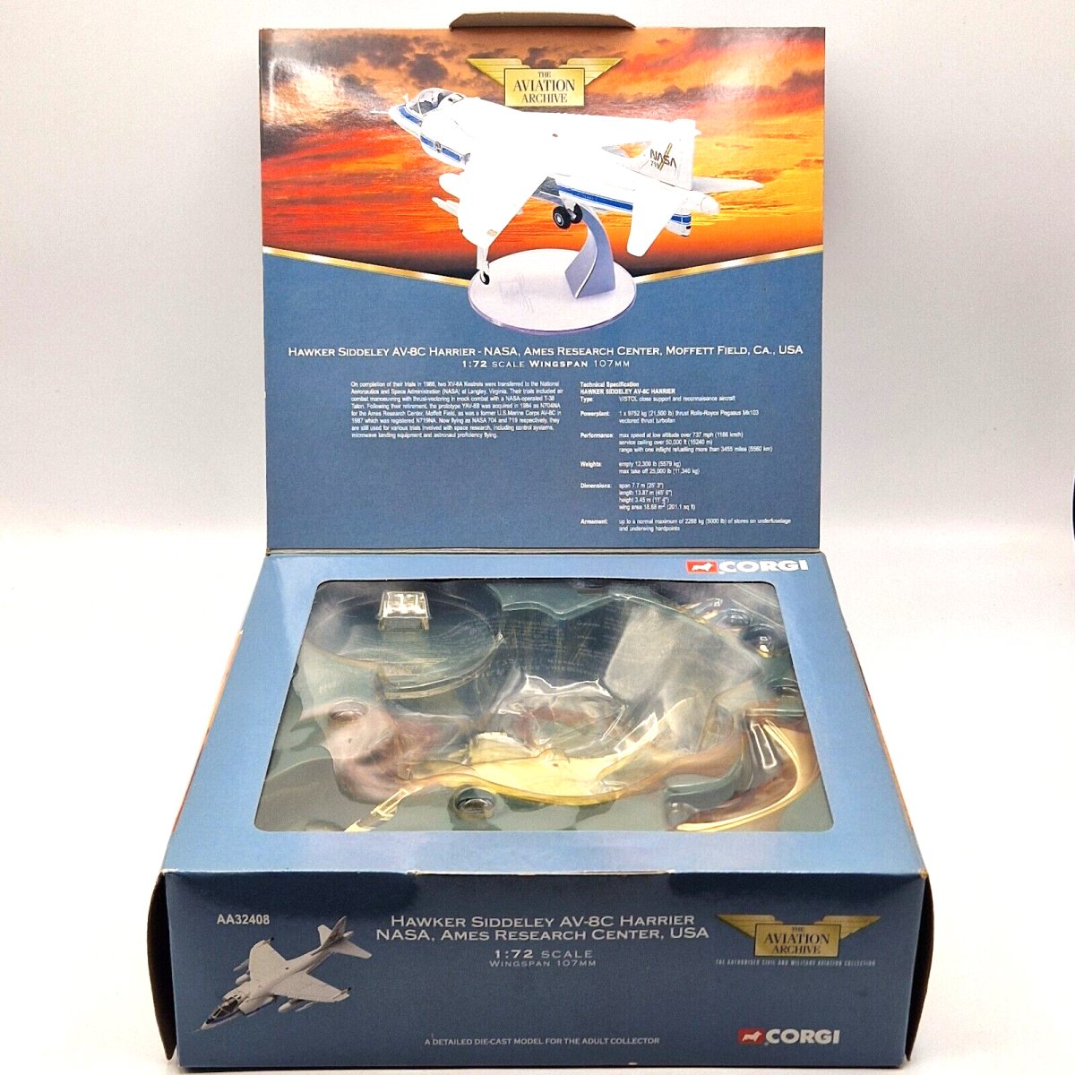 Corgi Aviation Archive 1:72 Hawker Siddeley AV - 8C Harrier, NASA Ames Research Centre, USA AA32408 - Corgi