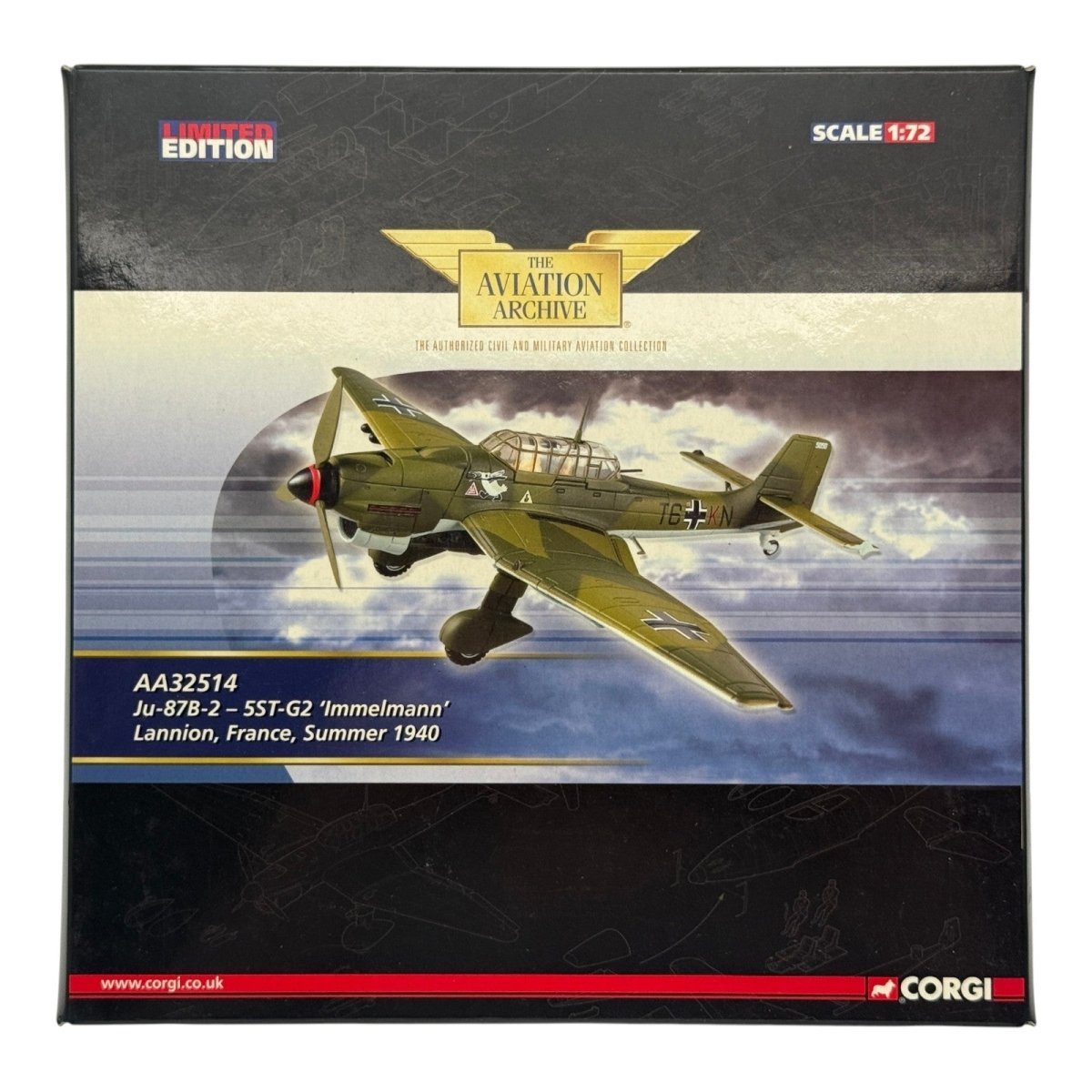 Corgi AA32514 1:72 Junkers Ju 87B Stuka Luftwaffe 5./StG 2 Lannion Adler Tag 1940 - Corgi