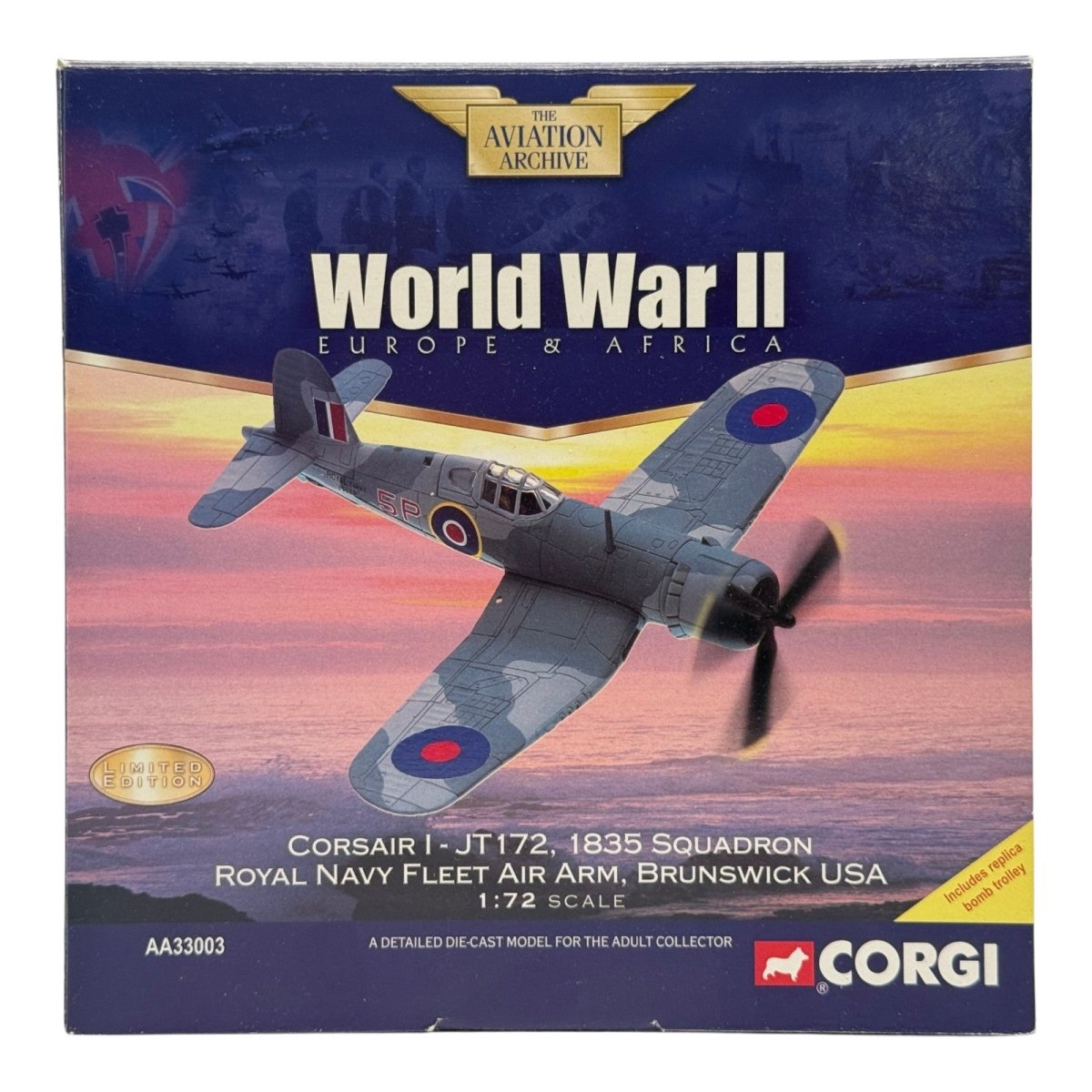 Corgi AA33003 1:72 Vought F4U Corsair RNFAA No.1835 NAS Brunswick 1943 - Corgi