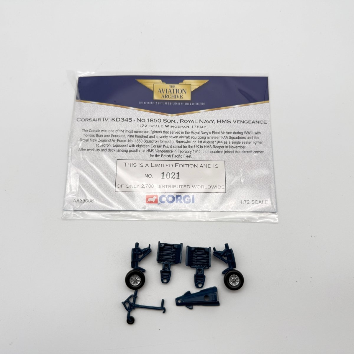 Corgi AA33006 1:72 Vought Corsair IV KD345 1850 NAS HMS Vengeance 1945 - Corgi