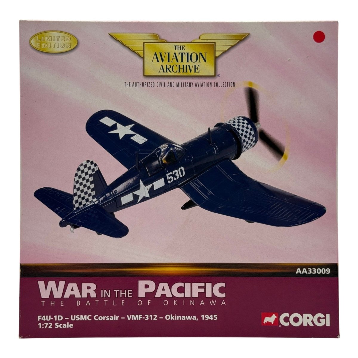 Corgi AA33009 1:72 Vought F4U-1D Corsair White 530 Merritt Chance VMF-312 Okinawa 1945 - Corgi