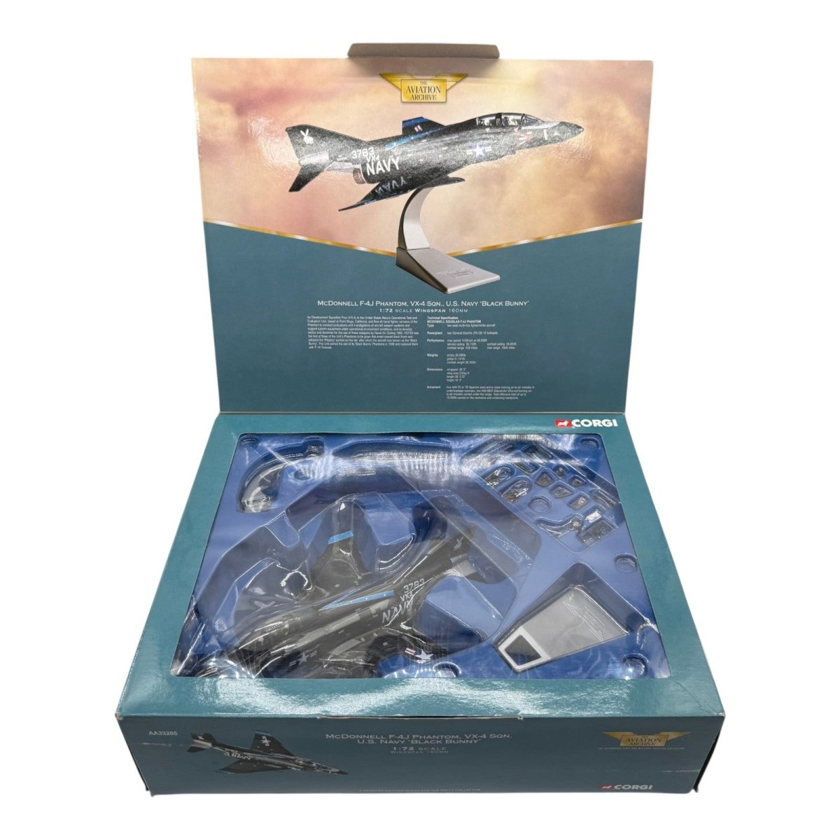 Corgi AA33205 1:72 McDonnell Douglas F-4J Phantom II US Navy VX-4 Vandy 1 Black Bunny NAS Point Mugu 1969 - Corgi
