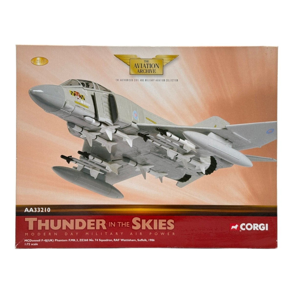 Corgi AA33210 1:72 McDonnell Douglas F - 4J Phantom II RAF No.74 Sqn ZE360 1986 - Corgi