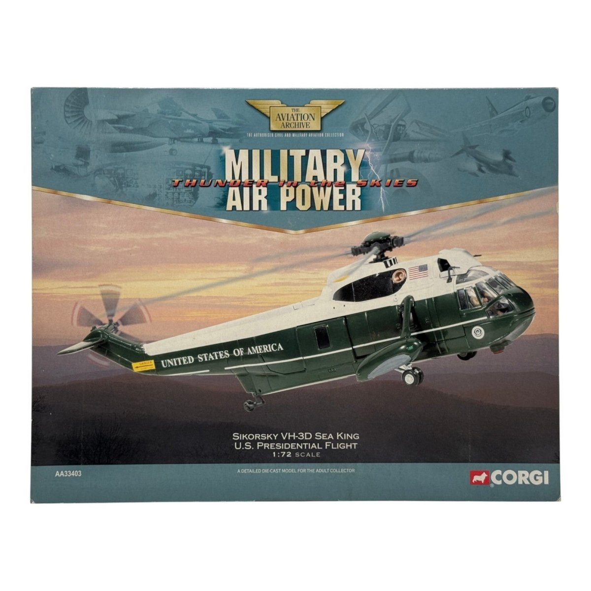 Corgi AA33403 1:72 Sikorsky VH-3D Sea King USMC HMX-1 Marine One *ISSUES* - Corgi