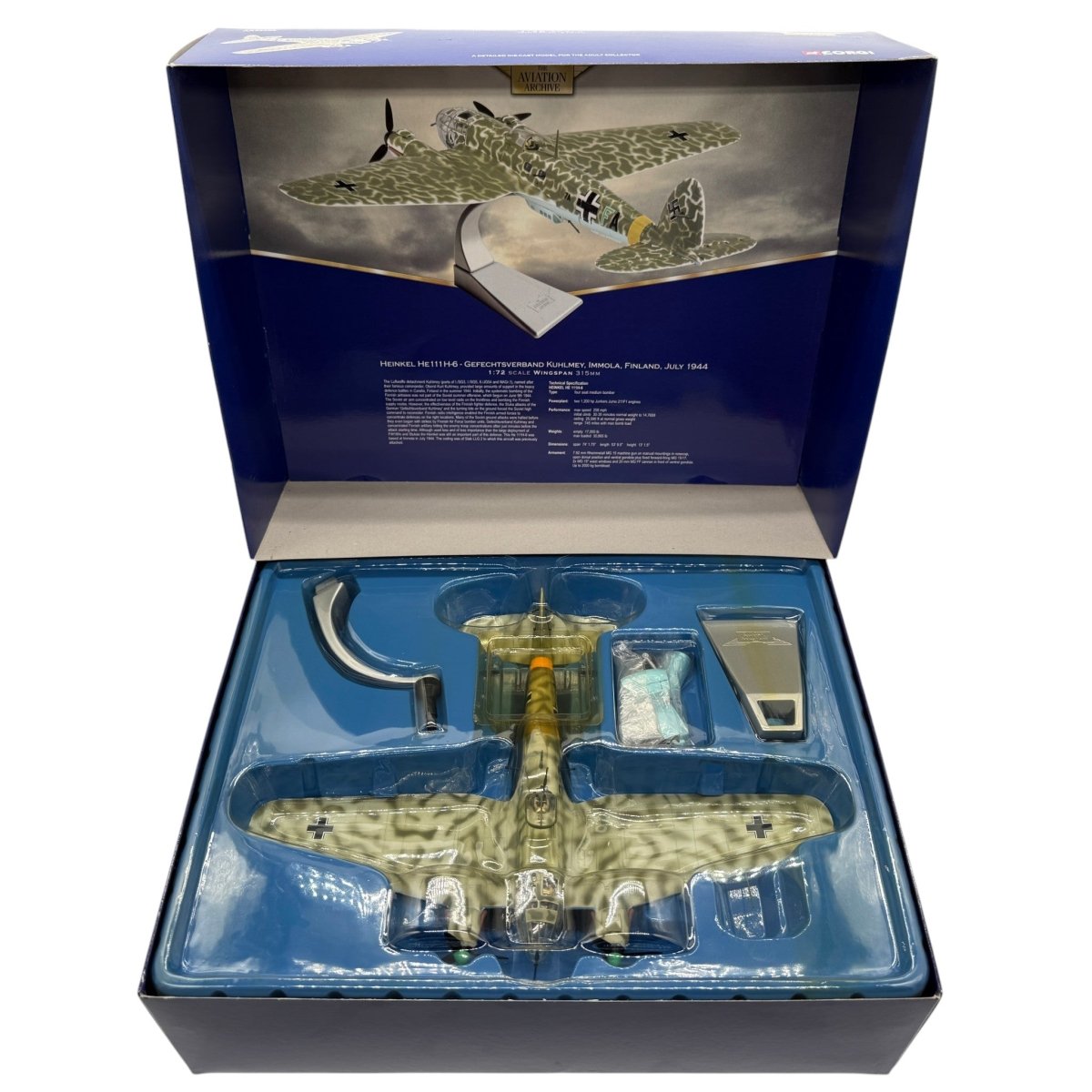 Corgi AA33702 1:72 Heinkel He 111H-6 Luftwaffe 7A+FA Gefechtsverband Kuhlmey Immola Finland July 1944 - Corgi
