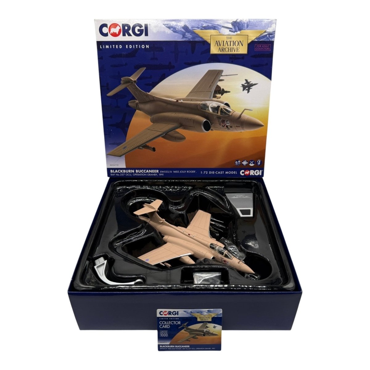 Corgi AA34112 1:72 Blackburn Buccaneer S.Mk 2B RAF No.237 OCU XW533 Miss Jolly Roger Operation Granby 1991 - Corgi