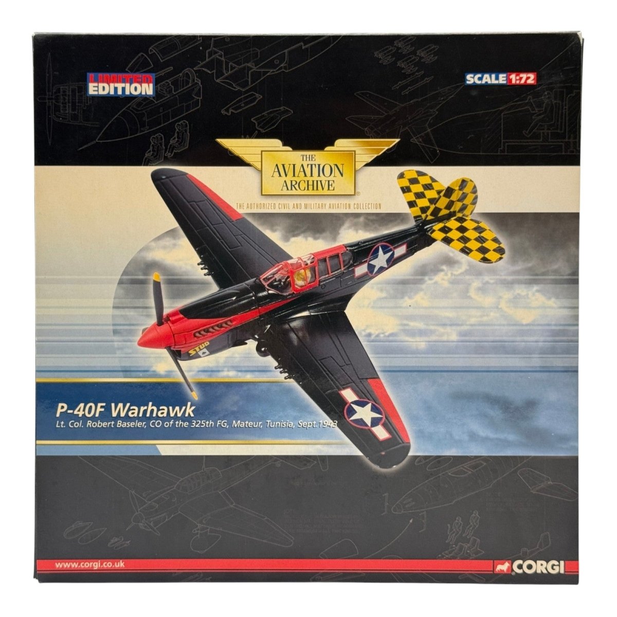 Corgi AA35214 1:72 Curtiss P - 40F Warhawk USAAF 325th FG Stud Robert Baseler - Corgi