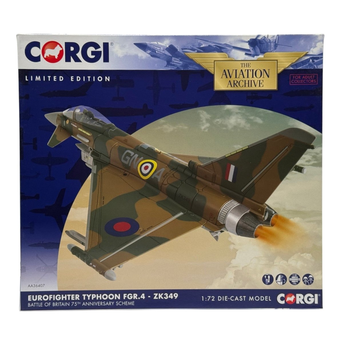 Corgi AA36407 1:72 Eurofighter Typhoon F.Mk 2 RAF No.29(R) Sqn Battle of Britain 2015 - Corgi