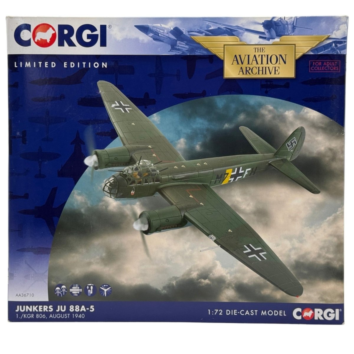 Corgi AA36703 1:72 Junkers Ju 88A-4 Spares/Repairs AA36710 Box *ISSUES* - Corgi