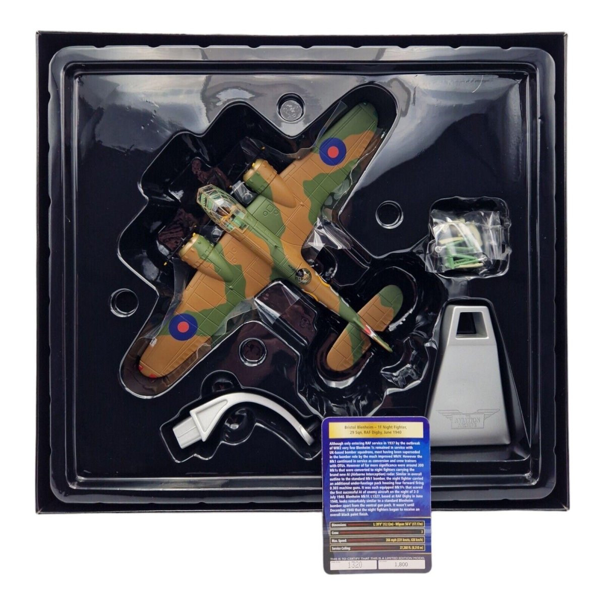 Corgi Aviation Archive 1:72 Bristol Blenheim 1F Night Fighter RAF 29 Squadron AA38402 - Corgi