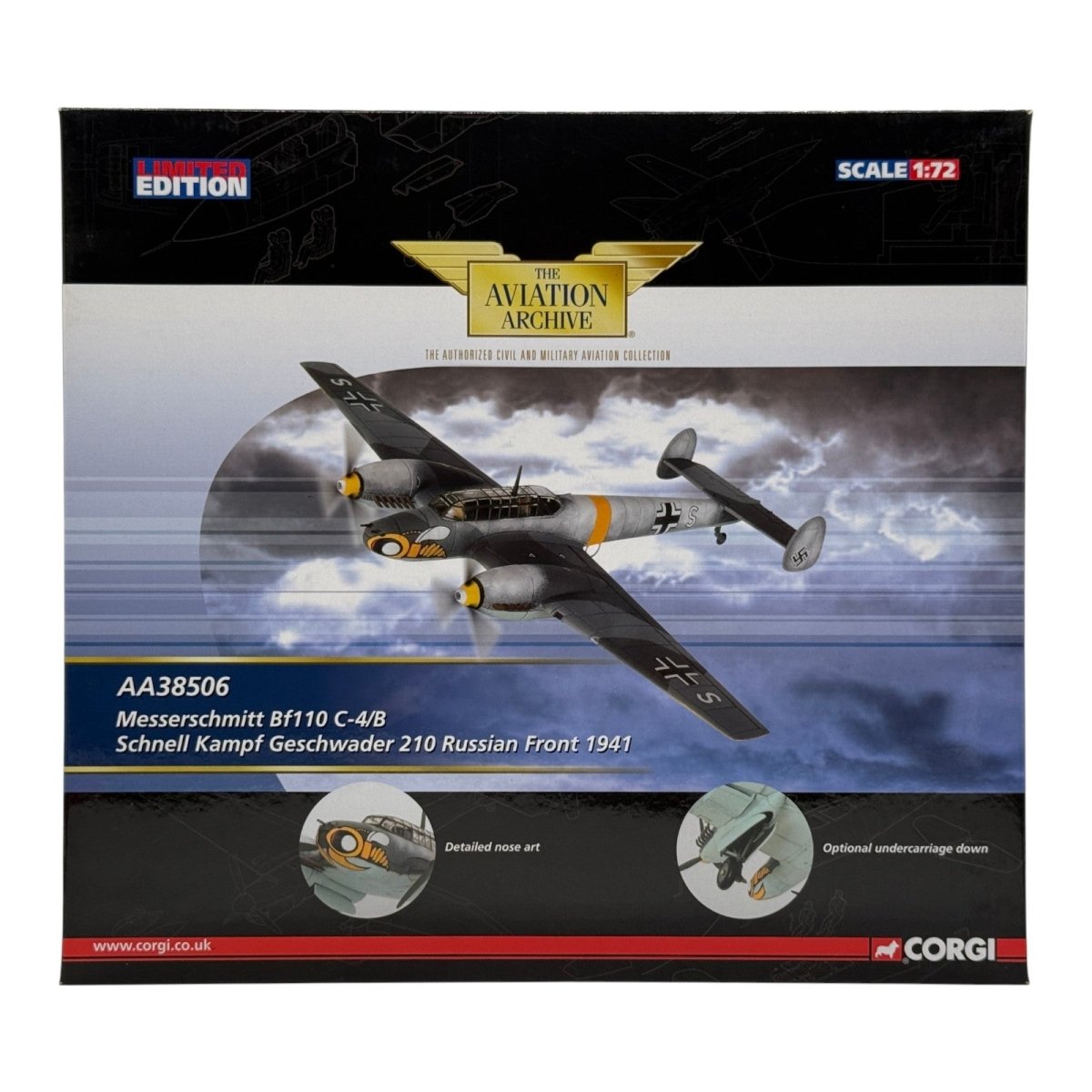 Corgi AA38506 1:72 Messerschmitt Bf 110C Luftwaffe KG 210 Russian Front Winter 1941 - Corgi