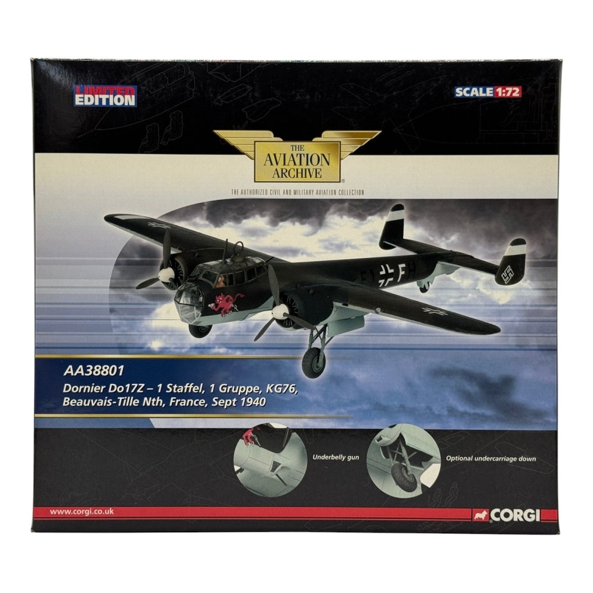 Corgi AA38801 1:72 Dornier Do 17Z Luftwaffe I./KG 76 Beauvais-Tille 1940 - Corgi