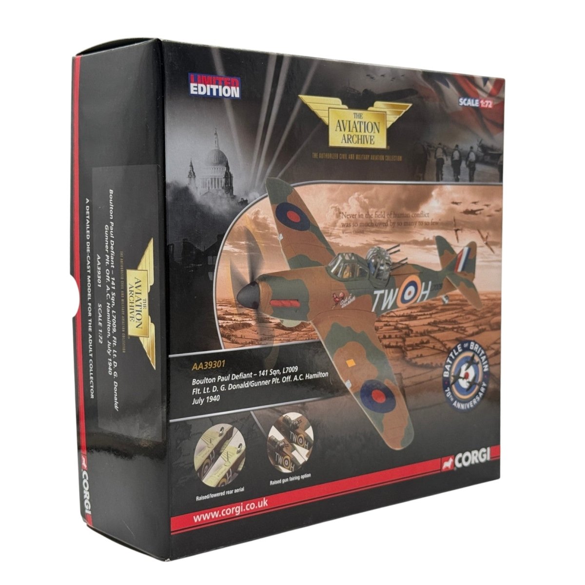 Corgi AA39301 1:72 Boulton Paul Defiant Mk I RAF No.141 Sqn Cock o the North - Corgi