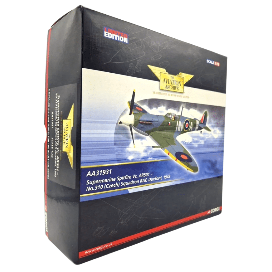 Corgi Aviation Archive 1:72 Spitfire Vc, No.310 (Czech) Sqn, Duxford, Model AA31931 - Corgi